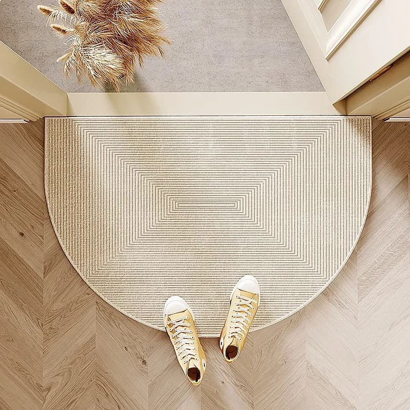 Semi-circular Entry Door Mat Non-slip Dirt Resistant Absorbent Kitchen Carpet Home Decoration