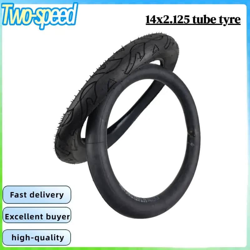 14 Inch Tire 14x2.125 Outer Tyre Inner Tube for Electric Scooters Folding Bike Baby Carrier,bicycle Wheels