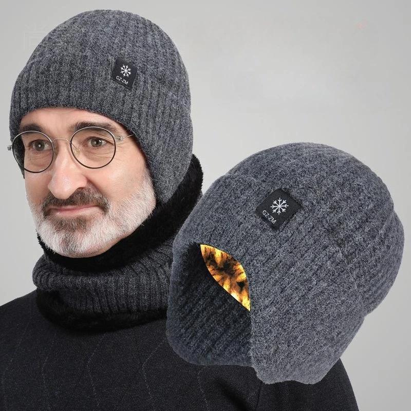 Men's Winter Hat in Maglia with Synthetic Pelliccia, Berretto with Earrings, Casual and Fashion Style, Earring Protection for Cycling