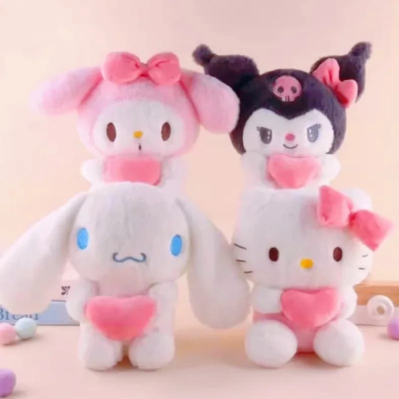 Sanrio Hello Kitty Kuromi Cuscino KT Peluche 22 cm Ragazze Morbido Peluche Giocattoli Cuore My Melody Cinnamoroll Stuff Doll Regali