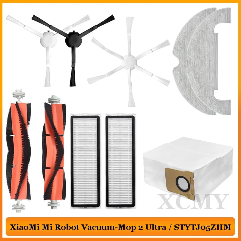 Per XiaoMi Mi Robot Aspirapolvere Mop 2 Ultra STYTJ05ZHM Pulitore Parti di Ricambio Spazzola Laterale Principale Filtro Hepa Sacchetto per la Polvere Mop Rag