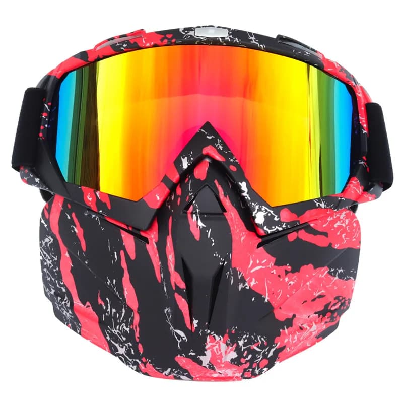Occhiali da Moto Fuoristrada per Adulti, Nuovi Occhiali da Sci Staccabili, Occhiali Harley con Visiera Protettiva