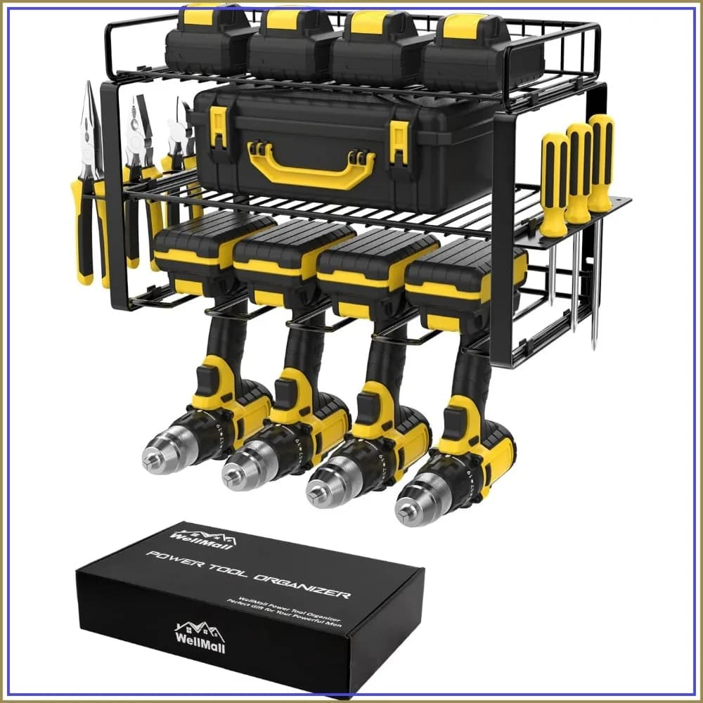 Wall Mount Power Tool Organizer - Heavy Duty Shelf & Rack for Drill, Compact Gift Box