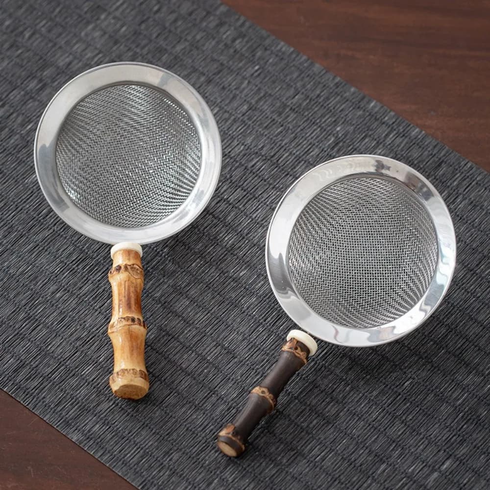 New Stainless Steel Matcha Sifter Very Fine Mesh Rust-Proof Tea Strainer Easy to Clean Bamboo Food Sifters for Kitchen