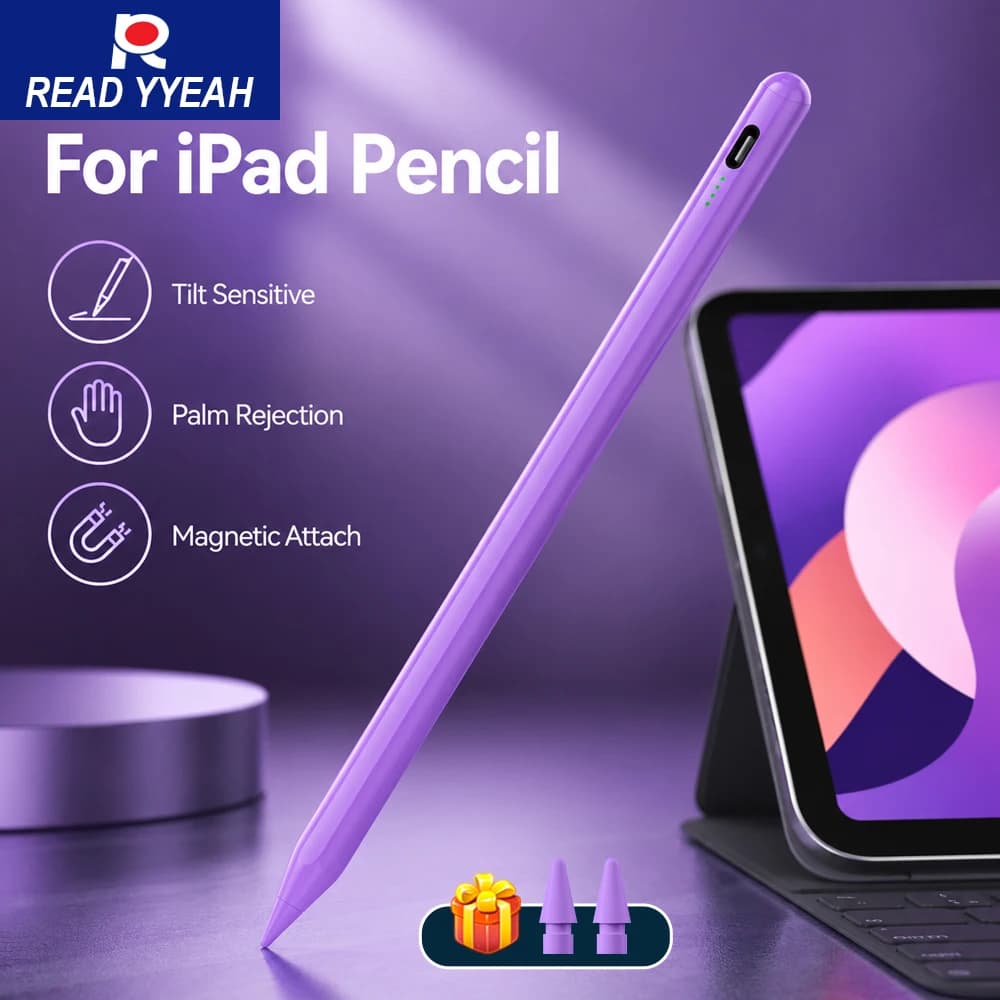 Nuova Penna Stilo Magnetica 2026 per iPad con Rilevamento Inclinazione e Rifiuto del Palmo, Compatibile con iPad 7/8/9/10a Gen, Pro 11/12.9 M3, Air 4/5/6, Mini 6
