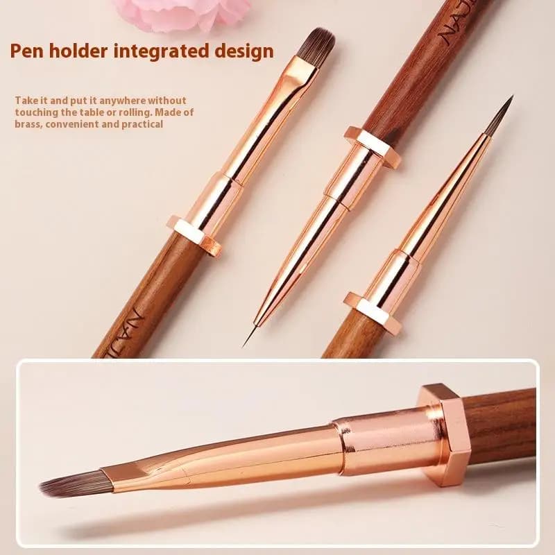 New Sandalwood Nail Art Brushes Pen Rack Design Painting Nail Design Pen Detail Brush Ding Tool Mani Pen