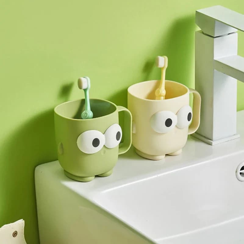 Porta spazzolino simpatico cartone animato, tazza multifunzionale per l'igiene orale, adatto per dormitori studenti e set di igiene orale domestica