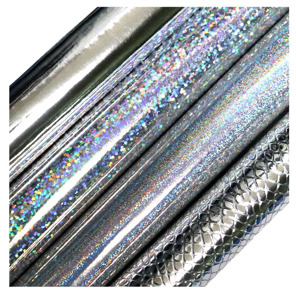 Mini Rotolo 30x134 cm Specchio Iridescente Olografico Argento Finto Tessuto In Pelle Sintetica Per Orecchino Borsa Cosmetica Mestiere FAI DA TE HM033