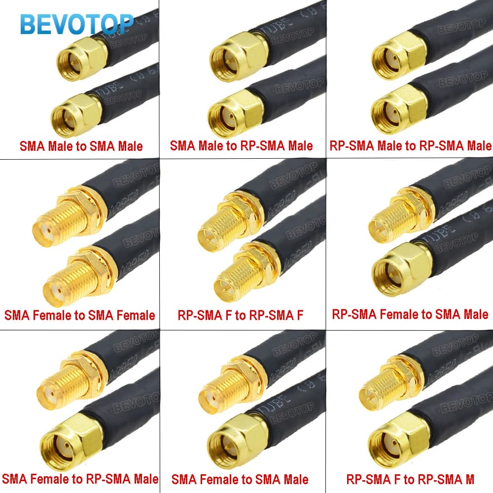 LMR-240 SMA Male to SMA Male/SMA Female Connector LMR240 RF Coaxial Cable 50-4 Pigtail WiFi Router Antenna Extension Cord Jumpe