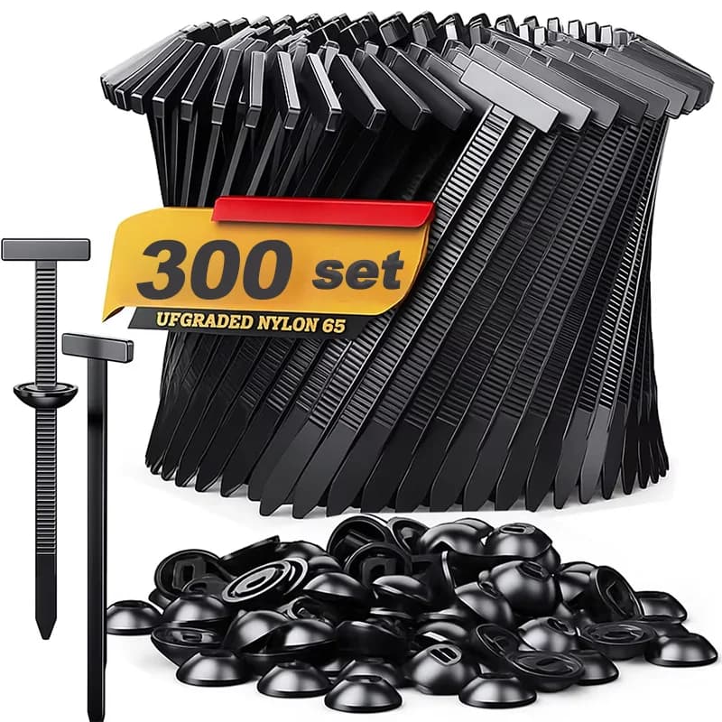 40-300set Easy Mount Nylon Cable Tie Buckle Heavy Duty Self-Locking Zip Ties Push Design Universal Fastening Strap Clip