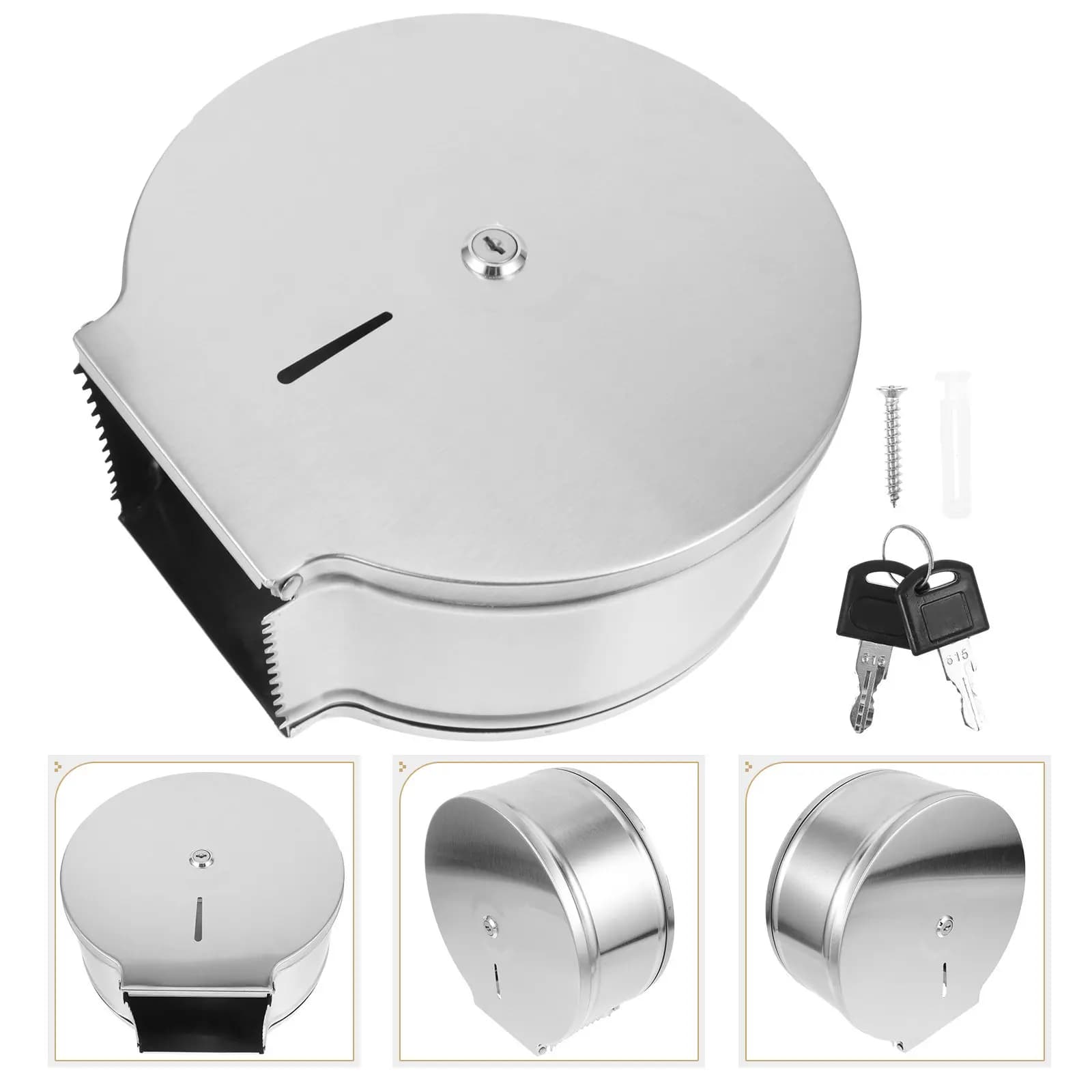 Stainless Steel Wall Mount Toilet Paper Holder Modern Minimalist Bathroom Tissue Roll Rack Space Saving