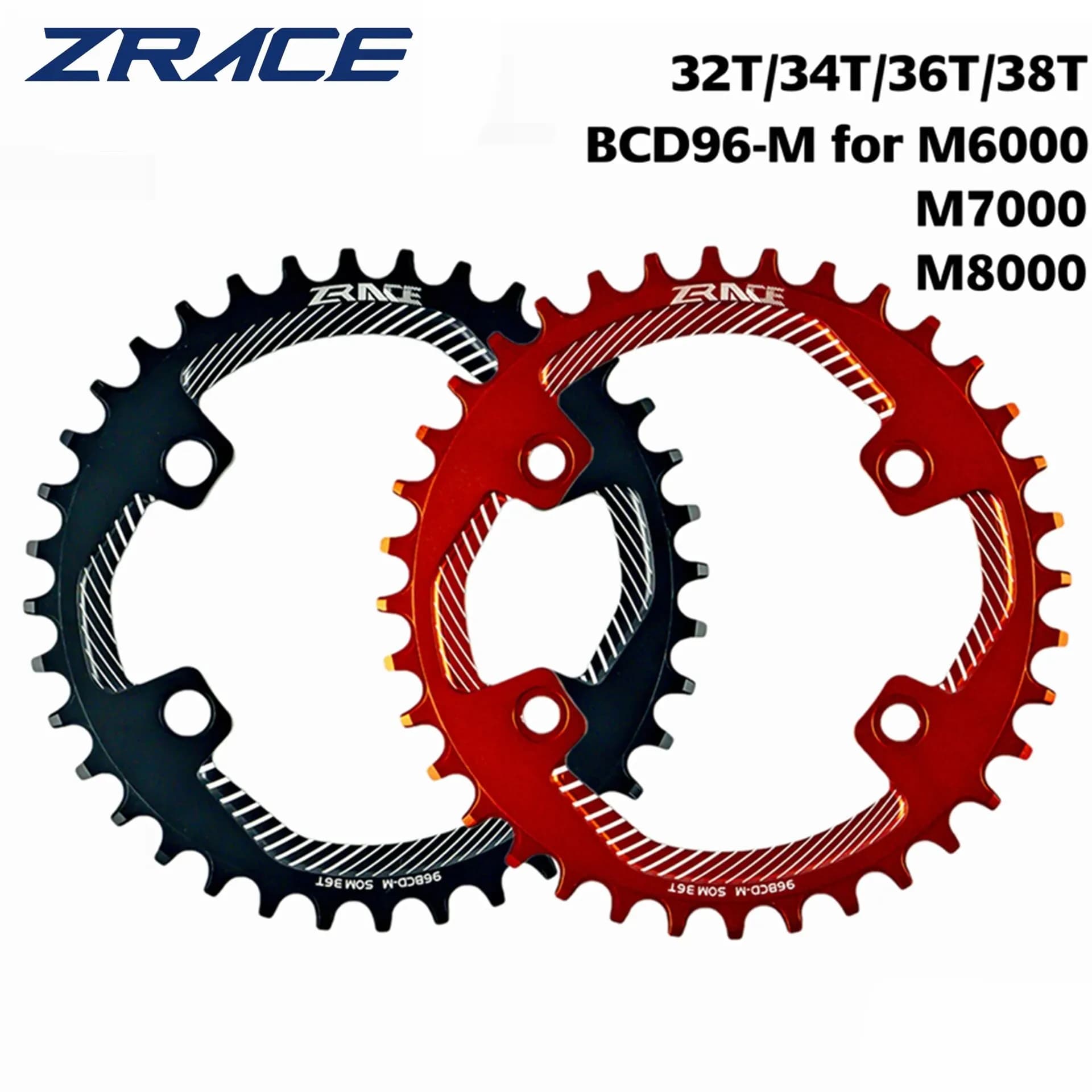 ZRACE BCD96-M MTB Pianature rotonde Ruota dentata Asimmetrica Stretta Denti larghi 32T/34T/36T/38T per M8000 M7000 M6000