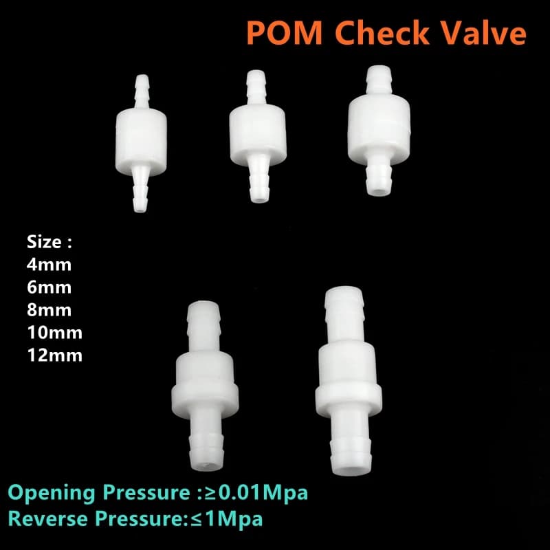 3~50 Pezzi Valvola di Non Ritorno in POM Diametro Esterno 4~12mm, Giunto a Pagoda per Tubi Irrigazione Giardino, Valvola Unidirezionale per Pompa Aria Acquario
