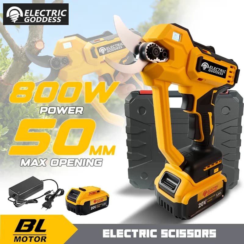 Electric scissors without brushes 50 mm battery pins Dewalt 20V Cordless fruit tree Bonsai electric pruning shears