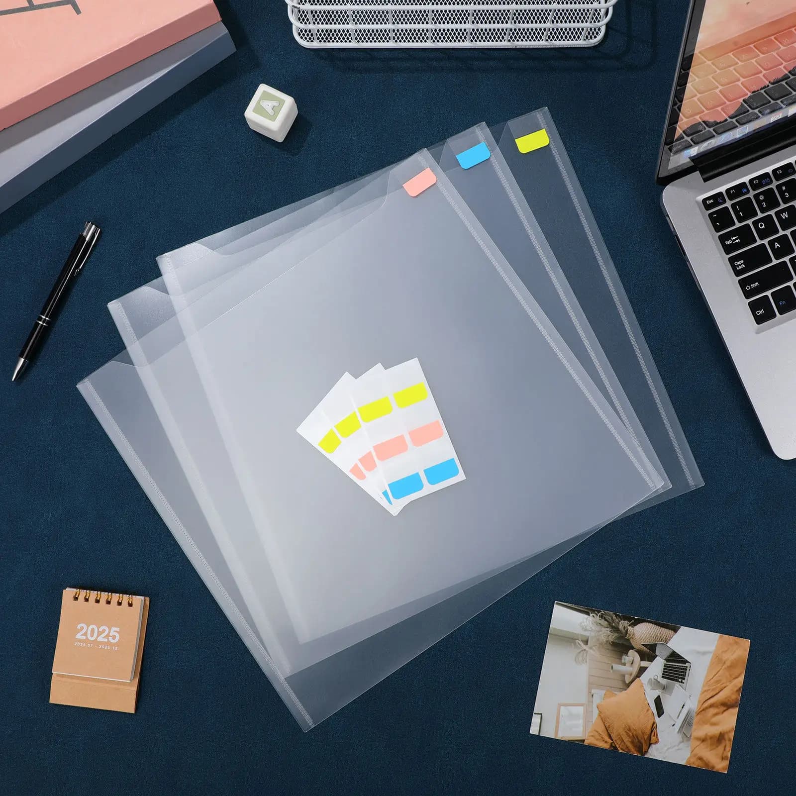 Set di 36 Cartelle Portadocumenti in Plastica Trasparente Espandibili per Certificati Aziendali, Documenti e Archiviazione Desktop
