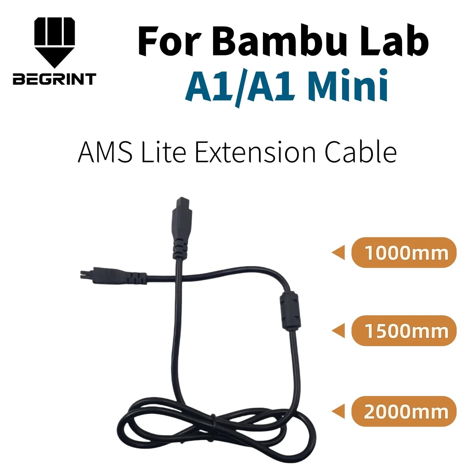 Cavo di Prolunga AMS Lite a 4 Pin, Anello Magnetico per Riduzione del Rumore, Filo Esteso per Stampanti 3D Bambu Lab A1 / A1mini