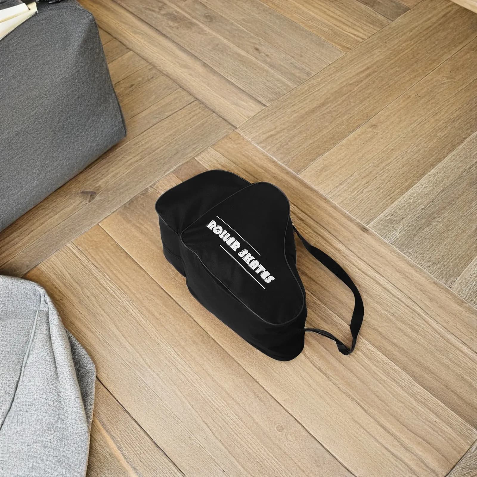 Borsa per Pattini da Ghiaccio in Materiale Rinforzato, Zaino Porta Pattini a Rotelle e Inline con Tracolla Regolabile per Giovani e Adulti