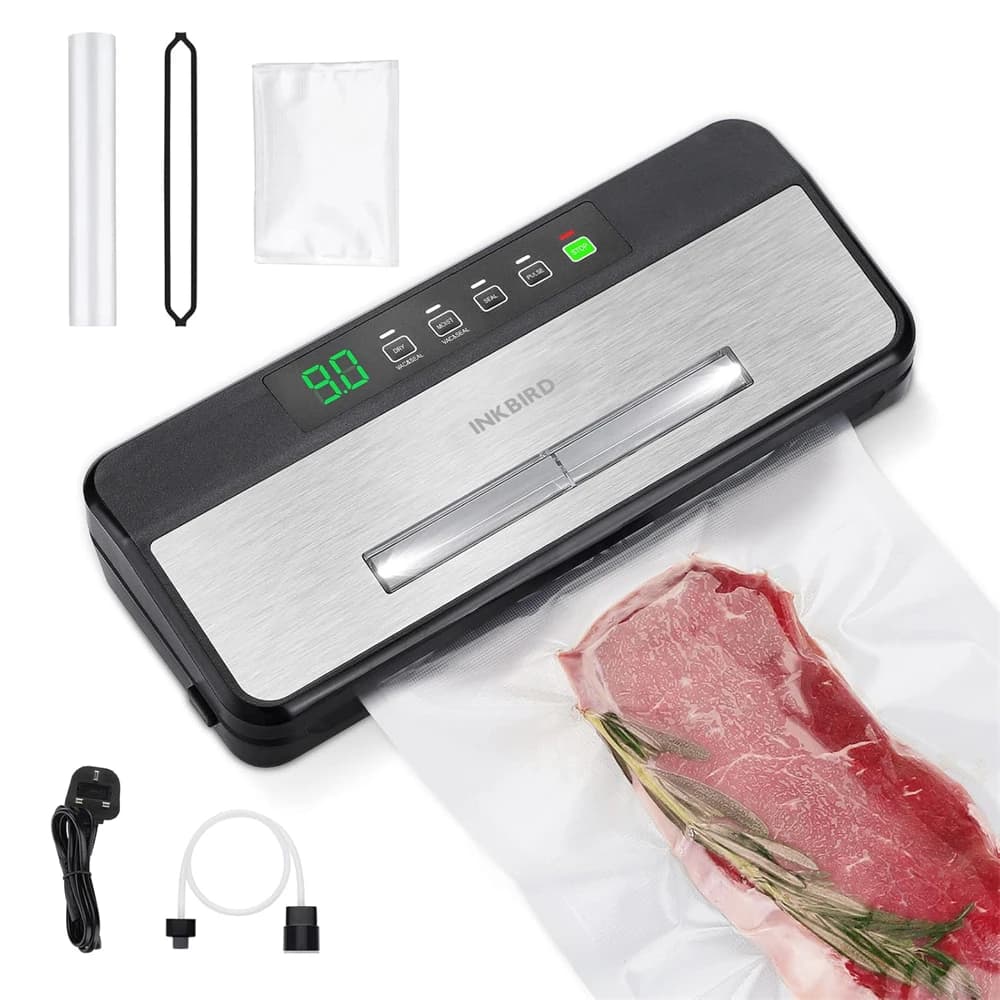 Macchina sottovuoto per alimenti INKBIRD INK-VS03 80KPA sigillatrice sottovuoto automatica ad aspirazione forte con Kit di avviamento per la conservazione degli alimenti