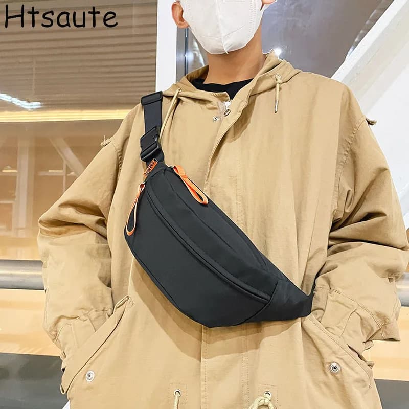 Men's Waist Bag for Teenagers, Outdoor Sports, Running, Cycling, Men's Waist, Fashion, Shoulder Belt, Phone Travel Bag