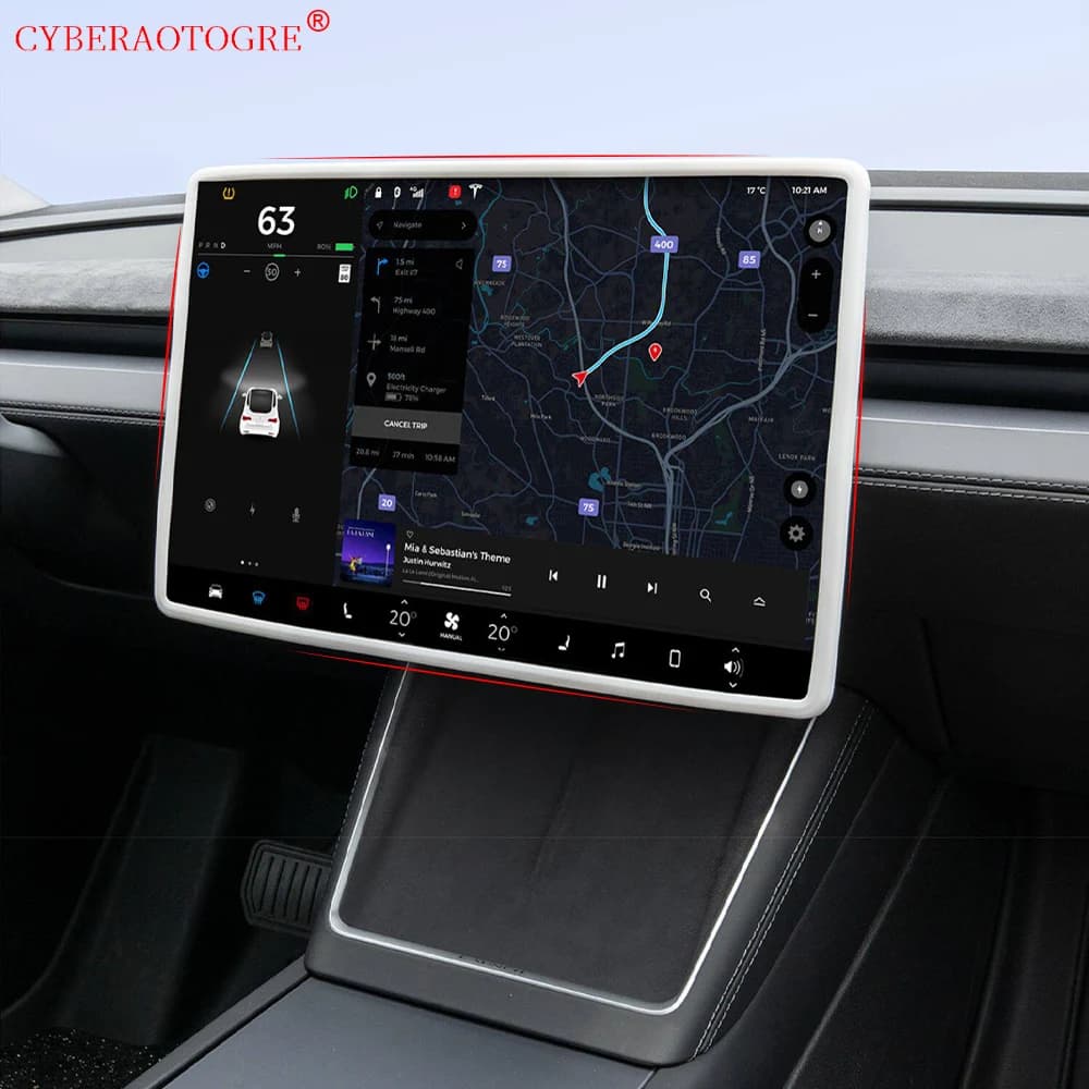 For Tesla Model Y Juniper Model YL 16-inch Screen TPU Protector Frame Cover Central Control Display Navigation Screen Protector