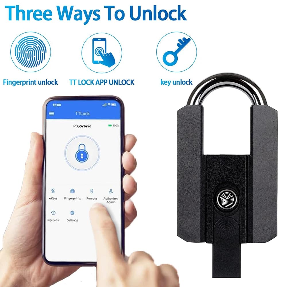 Smart Electronic Lock TTlock App Control Fingerprint Keyless Waterproof IP67 Outdoor Biometric Tough Suitable Gym Padlock