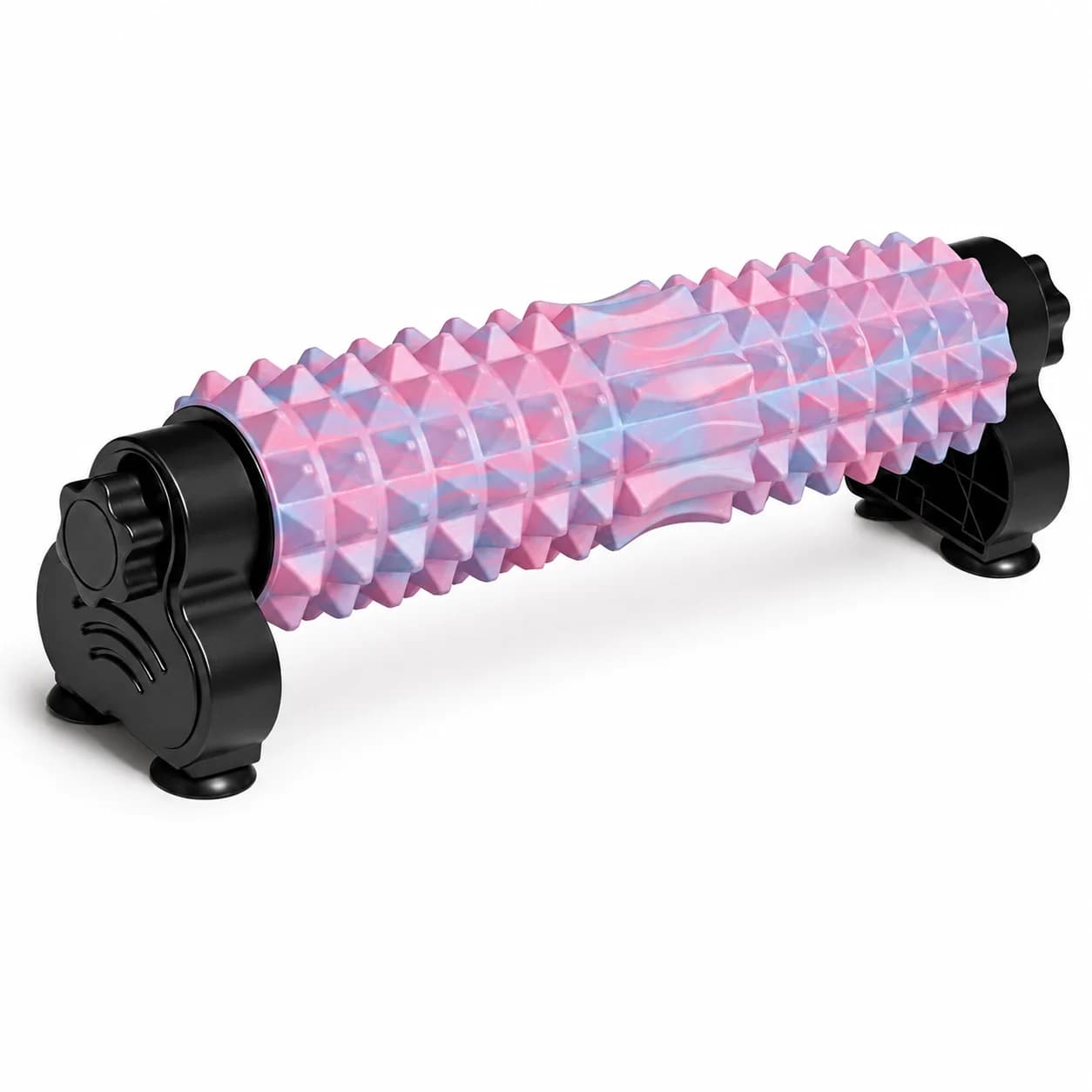 GOOGO 3D Texture Massage Fascia Roller, High-Density EVA Pink Foam Roller with Stand for Back Legs Yoga Fitness Home Office
