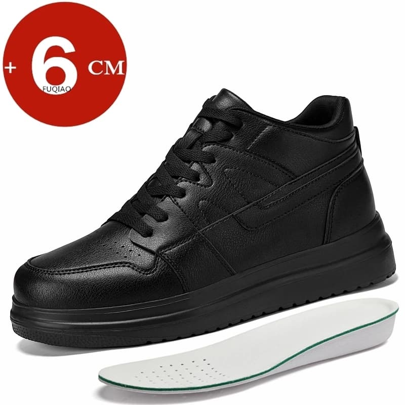 Scarpe rialzanti alte per uomo alla moda Scarpe da ginnastica casual nere da uomo Scarpe da ginnastica invisibili con aumento di altezza Scarpe da sollevamento traspiranti 6 cm
