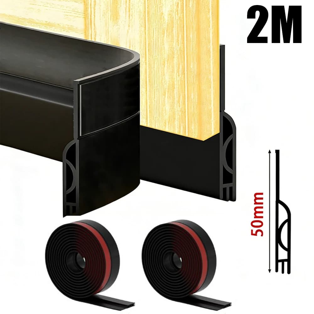 1/2M Door Draft Stopper Door Sweep For Bottom Of Door Weather Stripping Door Bottom Seal Blocker Air Noise Under Door Gap Filler