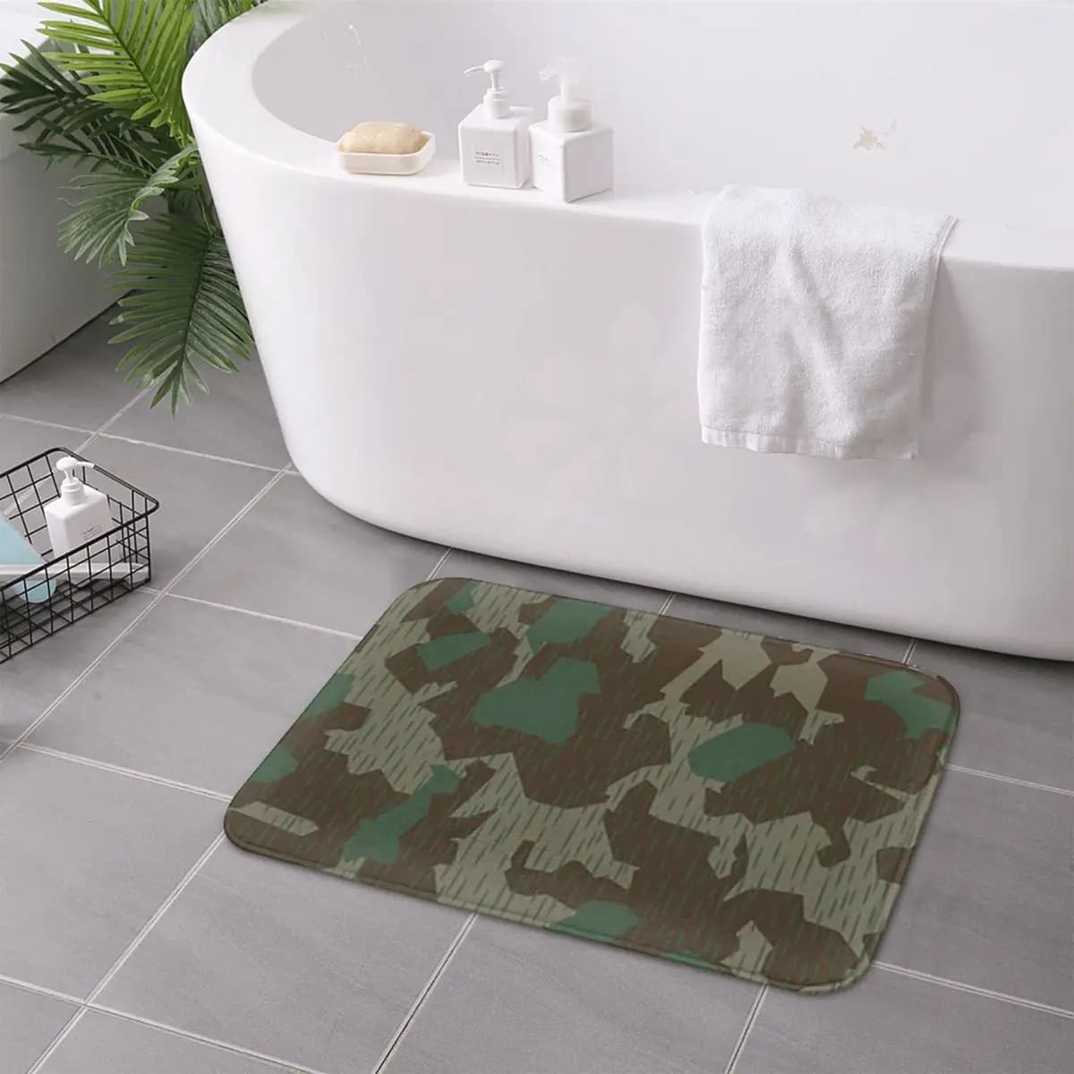 WW2 Germania Militare Splinter Camo Splittertarn Camouflage 1 Zerbino antiscivolo Tappetino Antiusura Tappeto Tappeto Ingresso Tappetini per la casa