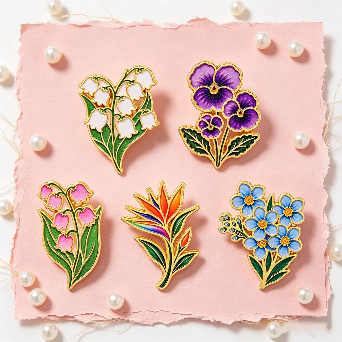 Cartoon Plant Flower Metal Enamel Pins Pansy Paradise Brooches Badge on Backpack Clothing Accessories Jewelry Gift for Friends