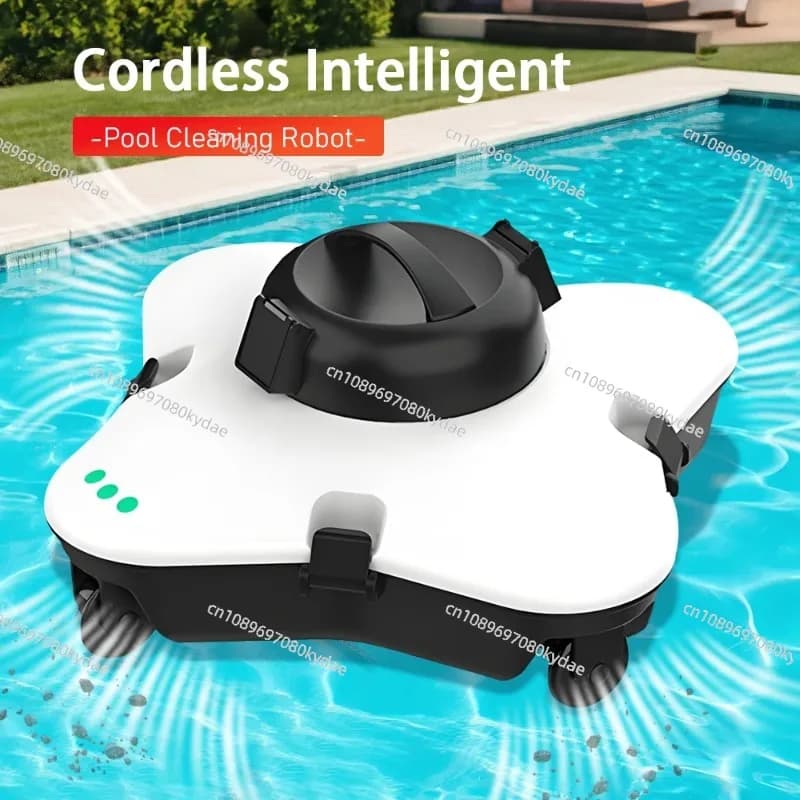 Automatic Cordless Pool Cleaning Robot Intelligent Swimming Pool Vacuum Cleaner Self-Propelled for In-Ground & Above-Ground Pool