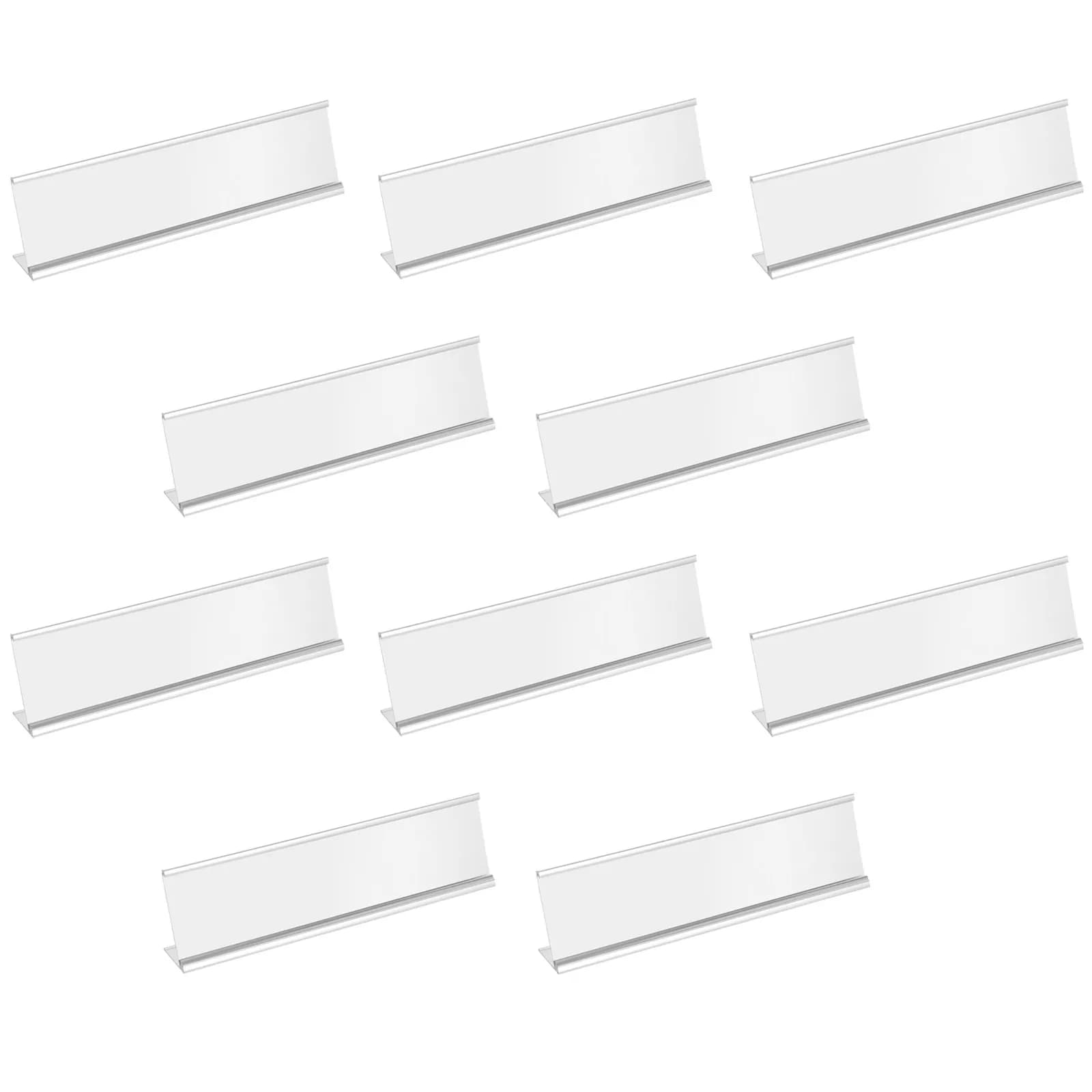 Espositore da tavolo a forma di L in alluminio liscio e sicuro, da 10 pezzi, per cartellini dei prezzi, biglietti da visita, etichette, cartelli, menu