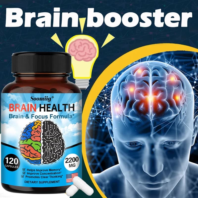 2200 mg brain supplement with B6 and B12 vitamins to support memory, mental clarity and health of the immune system.