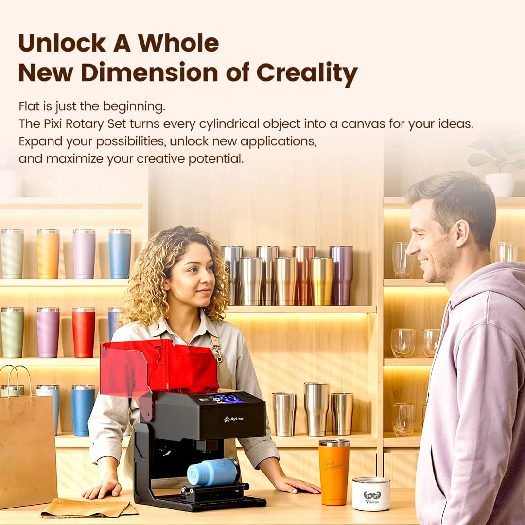 AlgoLaser Mini Portable 5W Laser Engraver Cutter with Rotary Roller OPTIONS DIY Tools Logo Etcher for Wood Desktop Laser Engraver for Metal Tumblers