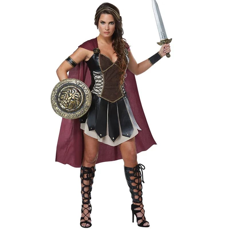 Costume da guerrieri medievali di Halloween Xena da donna, principessa romana, gladiatore spartano, soldato, vestito operato da cosplay