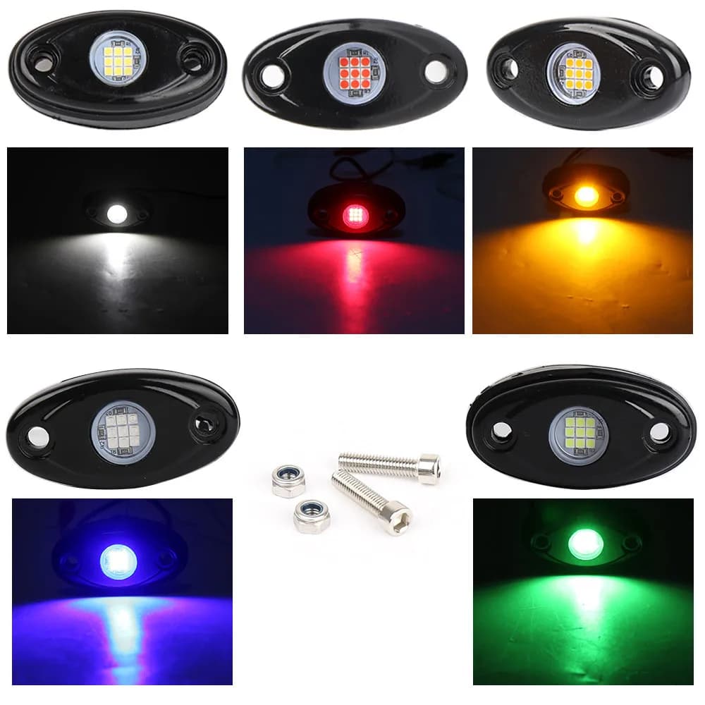 2/4pcs luci da roccia a Led impermeabili per Jeep ATV UTV Offroad Car Truck Boat Underbody Glow Trail Rig Lamp Underglow Led Neon Light