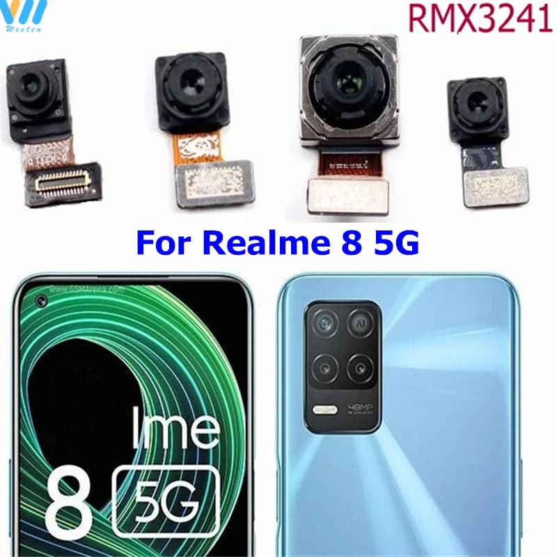 Anteriore Fotocamera Posteriore Per Realme 8 4G 5G Anteriore Selfie Posteriore Modulo Fotocamera Principale Cavo Della Flessione di Ricambio Parti di Riparazione Per OPPO Realme 8 4G 5G