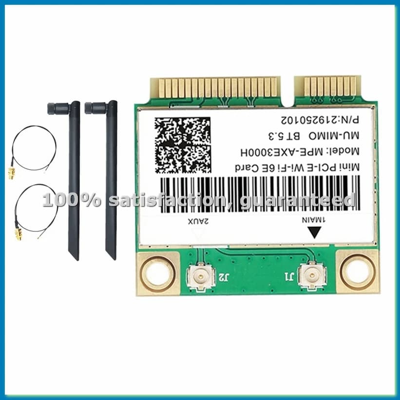 Scheda WiFi AXE3000H + Doppia Antenna WiFi 6E 2400Mbps Mini PCI-E per BT 5.3 802.11AX 2.4G/5G/6Ghz Scheda di Rete WLAN - A12I