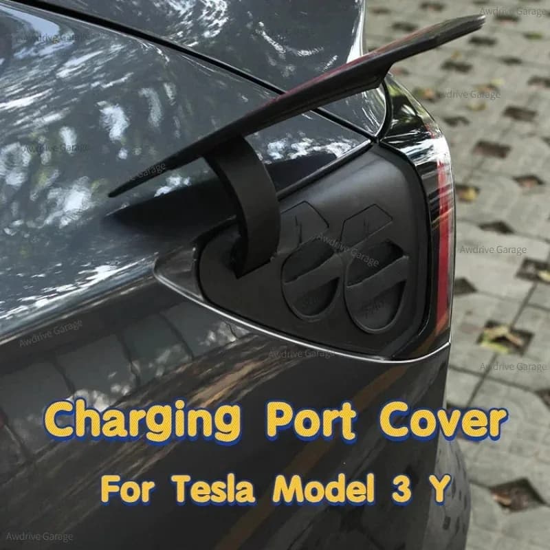 Copertura Protettiva per Porta di Ricarica Tesla Model 3 e Model Y, Versione con Spina EU CCS, Tappo Impermeabile e Antipolvere in Silicone, Accessori Auto