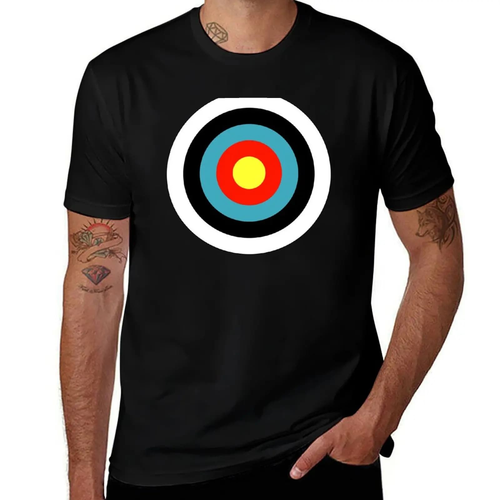 Bullseye Archery Target Shooter Rings T-Shirt Sporty Breathable Short Sleeve T-Shirt