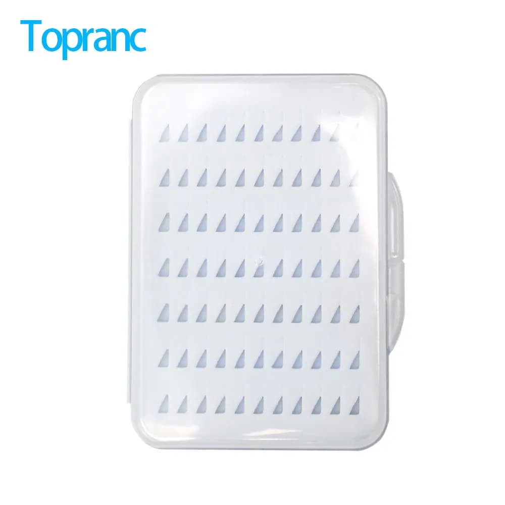 Topranc S/M/L Fly Fishing Hook Storage Box Triangle Slot Hook Insert Board Clear Plastic Tackle Hook Organizer Case