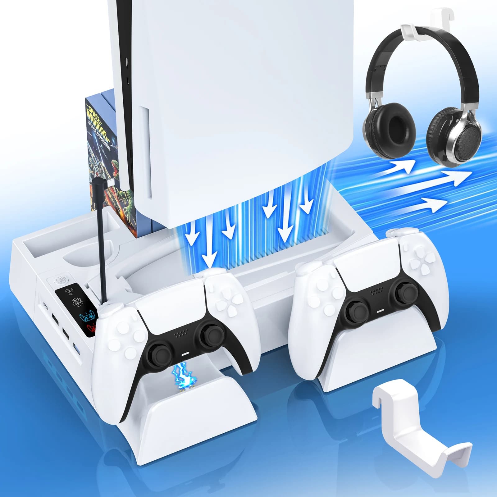 Stazione di Raffreddamento per PS5/PS5 Slim, Supporto di Raffreddamento per Console PS5 Slim, Accessori PS5