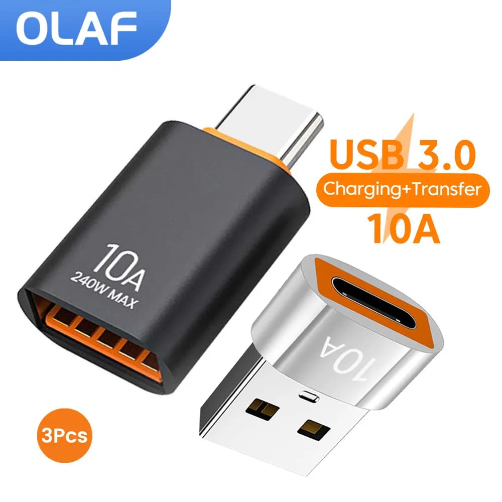 USB 3.0 to Type C OTG 10A USB Female to Type C Male Quick Charging Adapter OTG USB C for Laptop Xiaomi Samsung