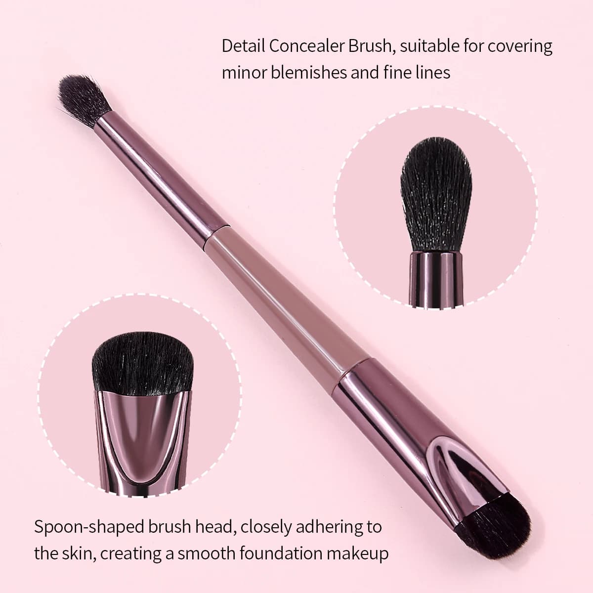 Dual Ended Concealer Brush Spoon Shape Foundation Brush Soft Cosmetic Brush For Blemish Fine Lines Face Makeup Beauty Tool