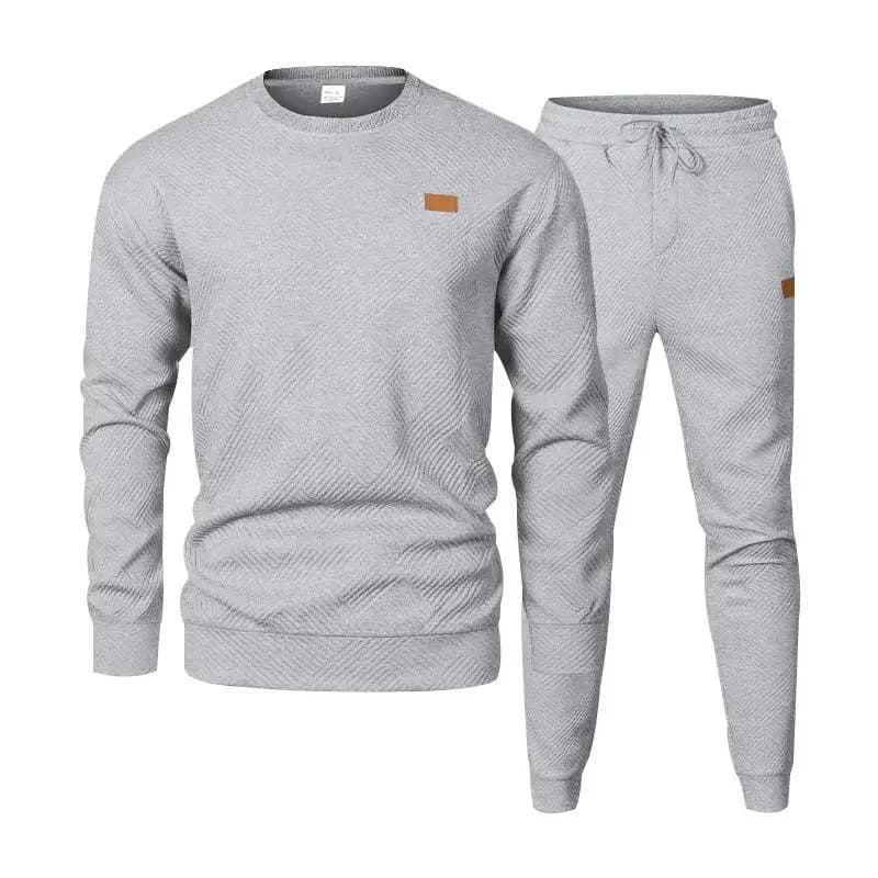 Set Felpa Sportiva Casual da Uomo con Collo Tondo, Stile Americano, Comoda e a Maniche Lunghe per l'Autunno
