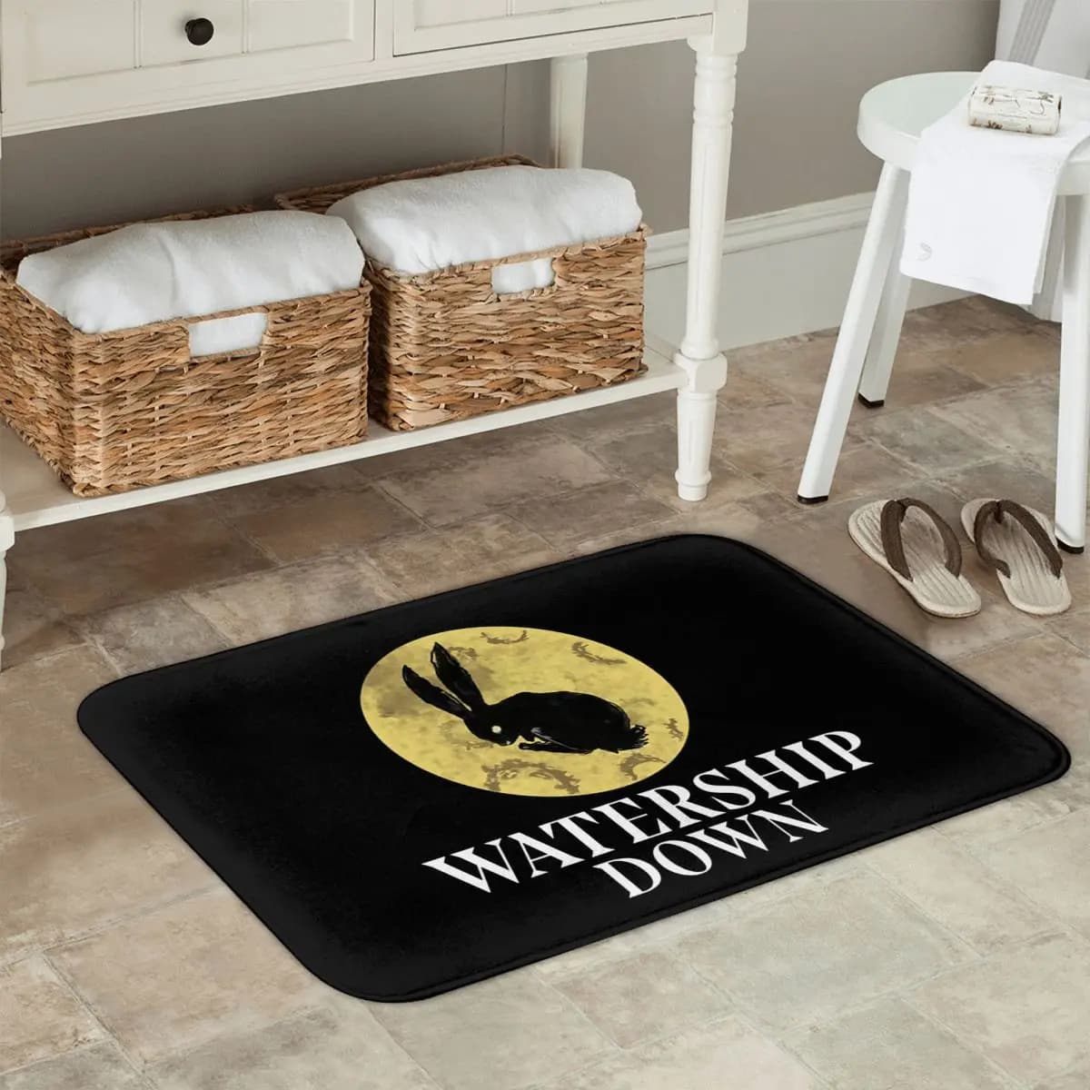 Tappetino per porta con motivo Watership Down Rabbit, tappetino per cucina, ingresso, casa, tappeto antiscivolo per balcone