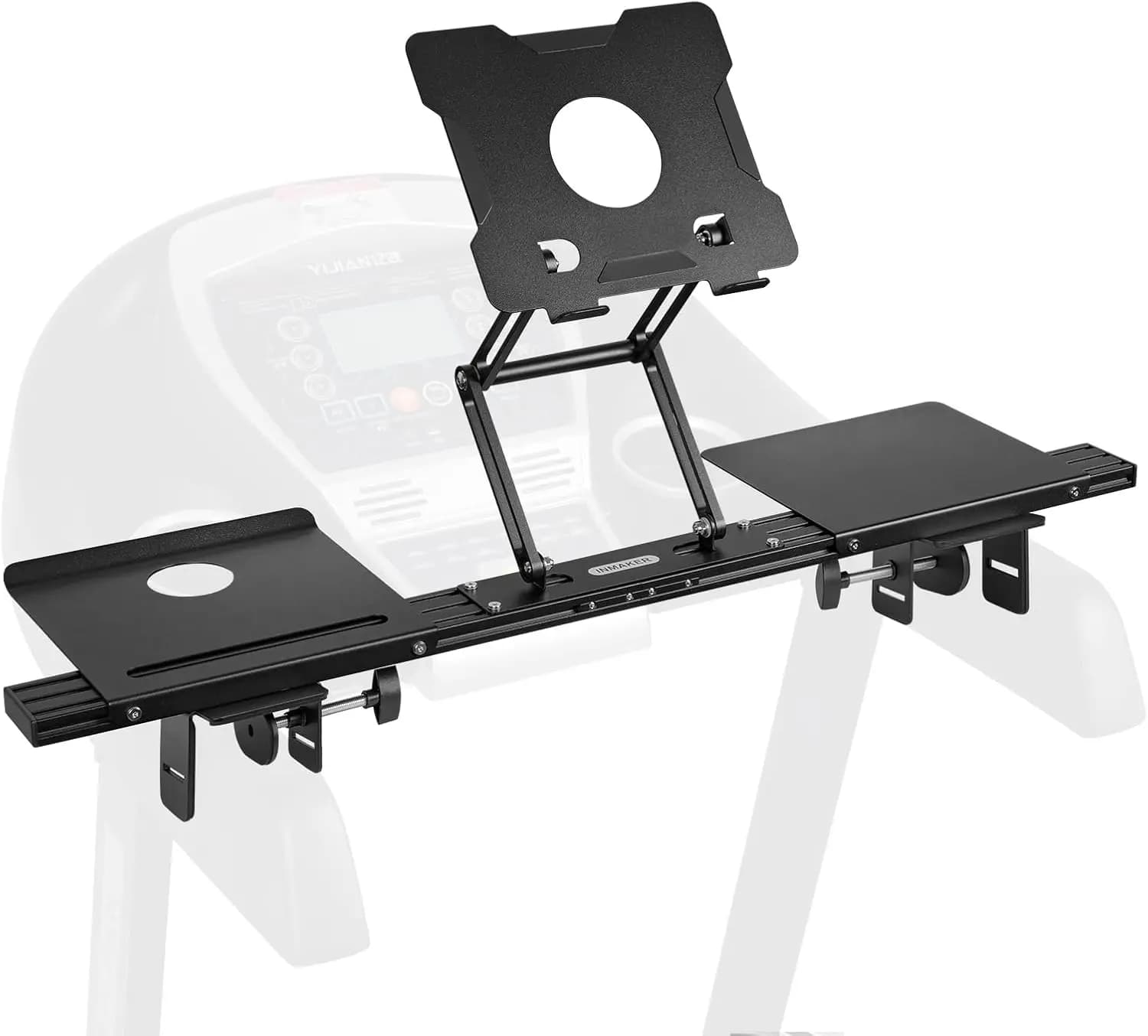 Supporto Universale per Laptop da Tapis Roulant con Altezza e Larghezza Regolabili, Supporto in Alluminio con Vassoio Nero