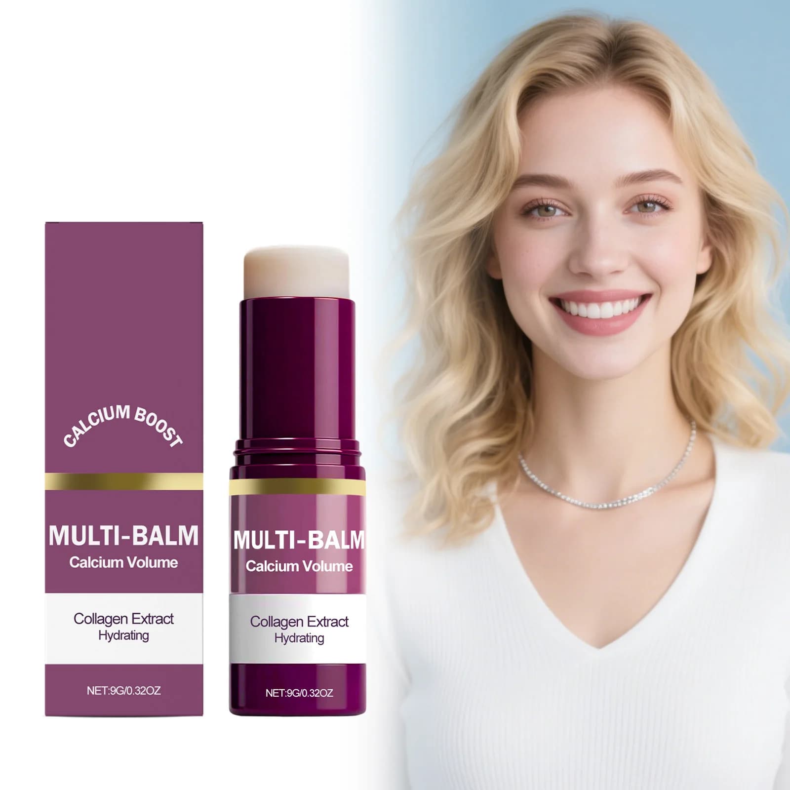 Balsamo Multiuso al Calcio per Viso e Occhi, Crema Coreana per la Cura della Pelle, Collagene Idratante Profondo Anti-Rughe, Adatto per Pre-Makeup