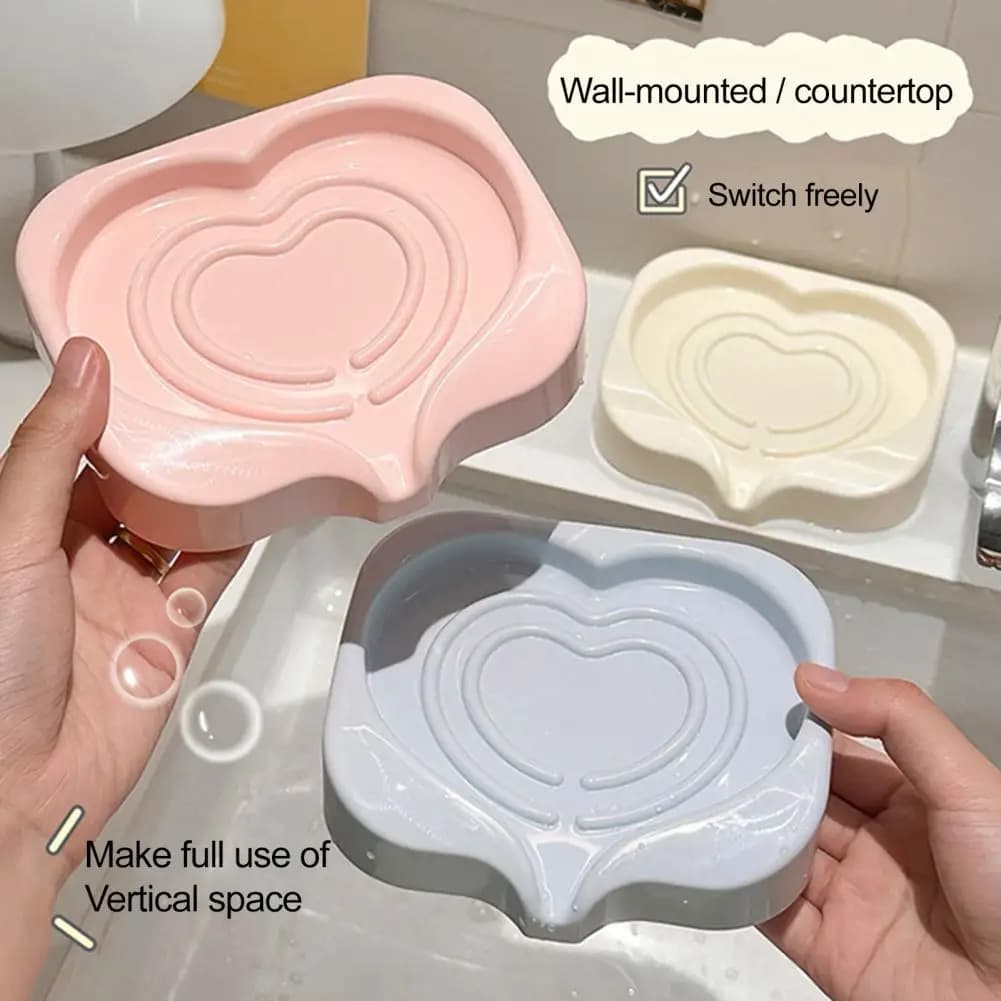 Decorative Bathroom Organizer Quick Drain Soap Tray Quick Drain Soap Box Holder with Anti-slip Base for Plastic for Shower