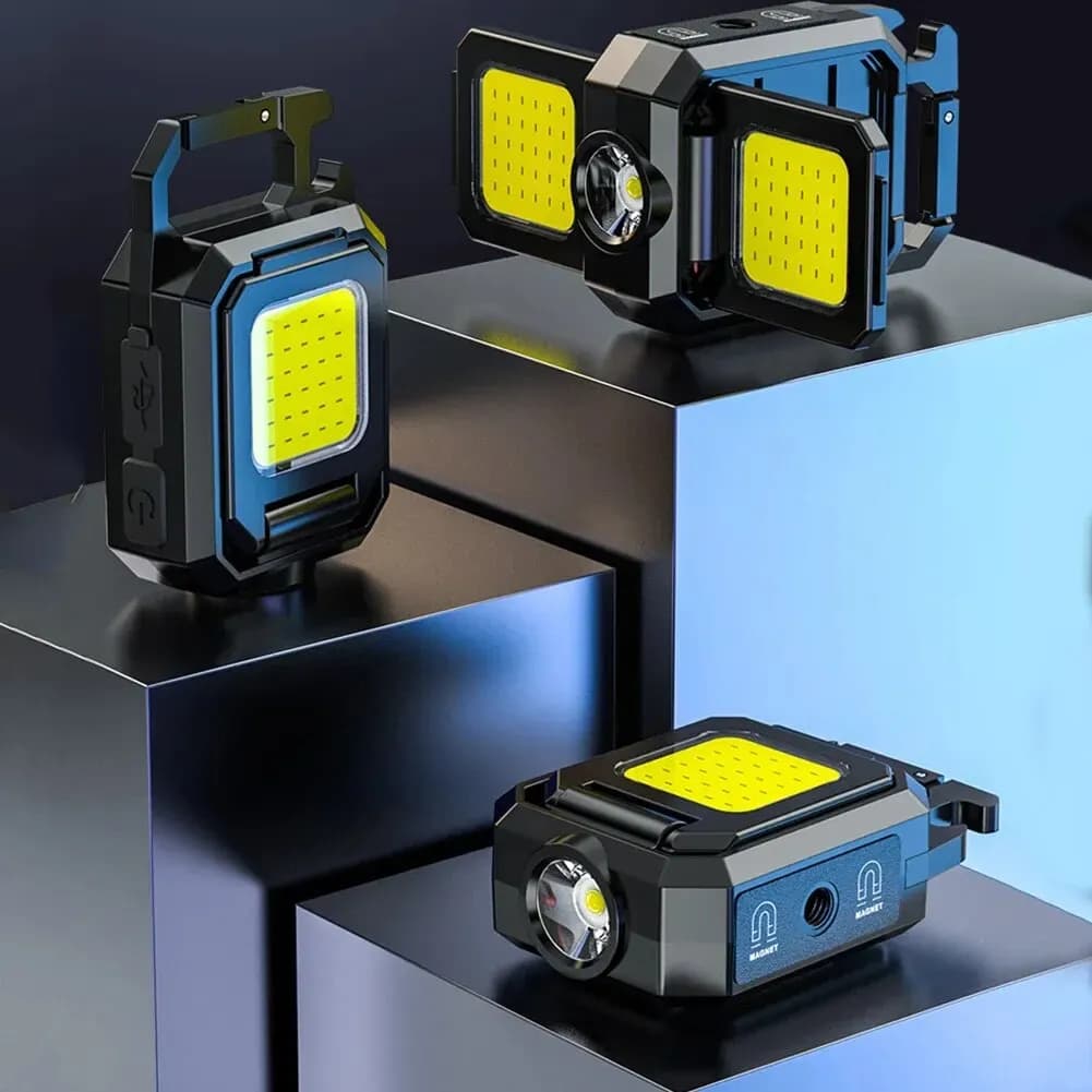 LED Mini portachiavi Light XPE Pocket Work Light torcia COB torcia di emergenza ricaricabile USB per la pesca in campeggio all'aperto
